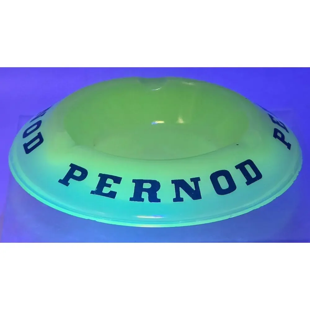 FRENCH OPALEX VASELINE OPAL PERNOD ASHTRAY SCARCE GLOWS